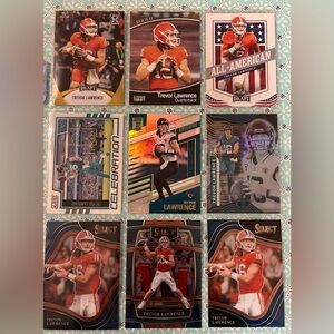 Trevor Lawerence, 🏈 NFL Football Cards, Collection of 9 Cards - Multi Brands